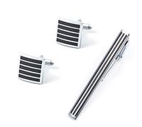 Men's Cufflinks Set Cufflinks Tie Clip Set Metal Dotted Paint Oil Tie Clip Cufflinks for Business Wedding Party