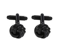 Men's Cufflinks Shirt Studs Fashionable Innovative Silver Brass Metal Knot Twisted Cufflinks Knot Metal Alloy Accessories for Business Gatherings, Birthdays, Anniversaries (2,Black)