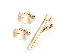 Mens Cufflinks Suit Accessories For Men Men's Cufflinks Metal Cufflinks Lavalier Set Men's French Tie Clip Cufflinks(Gold)