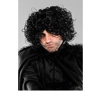 Smiffys Afro Wet Look Wig, Black Curly, 1980's Fancy Dress, Adult Dress Up Wigs Halloween
