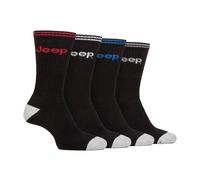 Mens Cushioned Boot Socks by Jeep - 4 Multi Pack Walking Socks