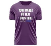 Mens Custom Activewear T Shirt Polyester Sports Any Text Image Personalised Printed Workwear Logo Marathon Photo Tee, m, Magenta Magic