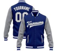 Men's Custom Varsity Jacket Personalized Baseball Jacket Name Number Print Custom Baseball Bomber Coat Fashion Bomber Jackets Sports Outerwear Y2k Streetwear 2025(4-Blue)