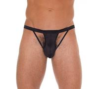 Mens Cut Out G-String Black