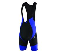 Mens Cycling Bib Shorts Anti Bac Coolmax Padded Bicycling Tight Shorts (Black/Blue, Large)