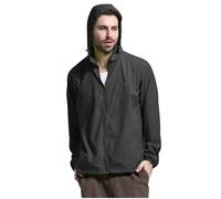 Men's Cycling Jacket, Windproof, Breathable, Packable, Lightweight, Windproof, Rainwear for Outdoor Use, Travel, Hiking, Cycling, Free Wild Men, black, XL