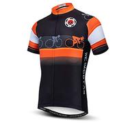 Men's Cycling Jersey MTB Bike Clothing Outdoor Team Sports Breathable Wear Orange BlackL