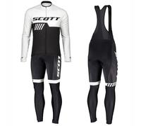 Mens Cycling Jerseys Suit,Long Sleeve Cycle Clothes Set,Long Sleeve TOP+9D Padded Long Pants Trousers Windproof,Breathable and Sweat-absorbing,Quick-drying