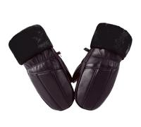 Men's Cycling Mittens Sheepskin Thickened Coldproof Mittens Warmth-keeping Solid Color Mittens