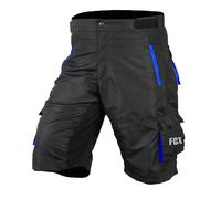 Mens Cycling MTB Shorts Baggy Style Multi Pockets Downhill Mountain Biking Team Bicycle Shorts Free Detachable Padded Liner (UK, Alpha, S, Regular, Regular, Black-Blue)