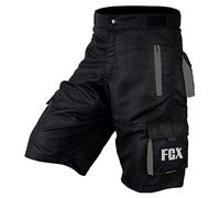 Mens Cycling MTB Shorts Baggy Style Multi Pockets Downhill Mountain Biking Team Bicycle Shorts Free Detachable Padded Liner (Black Grey, Medium)