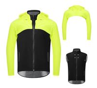 Men's Cycling Running Jacket, Lightweight High Visibility Reflective Windproof Sun Protection Bike Windbreaker,Ultralight Riding Clothing Climbing Coat (UK, Alpha, S, Regular, Regular, yellow)