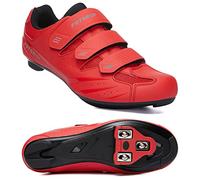 Men's Cycling Shoes for Women, Compatible with Peloton SPD ARC Look Delta Cleats, Unisex Bicycle Riding Spin Shoes Indoor Road Rcing Bikes Shoe Red Size UK4
