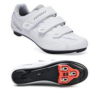 Men's Cycling Shoes for Women, Compatible with Peloton SPD ARC Look Delta Cleats, Unisex Bicycle Riding Spin Shoes Indoor Road Rcing Bikes Shoe White Size UK8