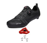 Mens Cycling Shoes Womens Mountain Road Bikes Shoe Compatible with Peloton Bike & Look ARC Delta, Compatible Installation SPD/SPD-L & KEO Cleats Black 10.5 UK