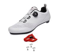 Mens Cycling Shoes Womens Mountain Road Bikes Shoe Compatible with Peloton Bike & Look ARC Delta, Compatible Installation SPD/SPD-L & KEO Cleats Grey 9 UK