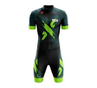 Men's Cycling Skinsuit＋Competition Professional Padded,Men Triathlon Suit,One Piece Trisuit Bike Top Short Sublimated Design,Men's Shorty Summer Wetsuit (Typ-4,S)