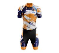 Men's Cycling Skinsuit＋Competition Professional Padded,Men Triathlon Suit,One Piece Trisuit Bike Top Short Sublimated Design,Men's Shorty Summer Wetsuit (Typ-5,5XL)
