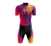 Men's Cycling Skinsuit＋Competition Professional Padded,Men Triathlon Suit,One Piece Trisuit Bike Top Short Sublimated Design,Men's Shorty Summer Wetsuit (Typ-1,XL)