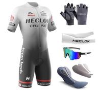 Men's Cycling Skinsuit，One Piece Trisuit Bike Jumpsuit,Competition-grade handmade high-density sponge Padded，MTB Triathlon，Quick Dry Triathlon Suit，Short Sleeve One Piece Bodysuit (TYP-8,L)