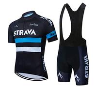 Men's Cycling Suit Cycling Clothing Set Short Sleeve with Gel Pad Bib Shorts for Outdoor MTB Cycle Riding Biking Riding Sportswear Short Jersey (Blue,XL)