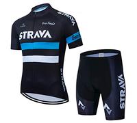 Men's Cycling Suit Cycling Clothing Set Short Sleeve with Gel Pad Bib Shorts for Outdoor MTB Cycle Riding Biking Riding Sportswear Short Jersey (Blue 2,M)