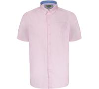 Mens D555 Large & Tall James Basic Oxford Short Sleeve Shirt Pink 3XL - 8XL