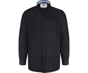 Mens D555 Large & Tall Richard Basic Oxford Long Sleeve Shirt in Black 3XL-8XL