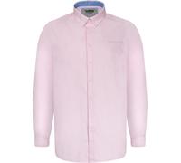 Mens D555 Large & Tall Richard Basic Oxford Long Sleeve Shirt Pink 3XL - 8XL