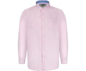 Mens D555 Large & Tall Richard Basic Oxford Long Sleeve Shirt Pink 3XL - 8XL