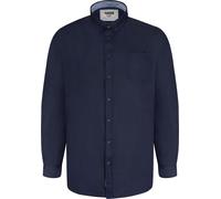Mens D555 Richard Basic Oxford Long Sleeve Shirt in Navy 3XL 4XL 5XL 6XL 7XL 8XL