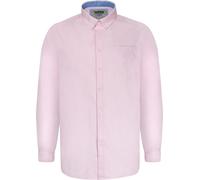 Mens D555 Richard Basic Oxford Long Sleeve Shirt in Pink 3XL 4XL 5XL 6XL 7XL 8XL