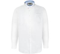 Mens D555 Richard Basic Oxford Long Sleeve Shirt White 3XL 4XL 5XL 6XL 7XL 8XL