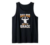 Mens Dad BOD Built By Grace Blessed Papa God Humor Tank Top