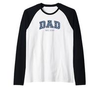 Mens Dad Est. 2026 Star Pattern First Time Father Design Raglan Baseball Tee