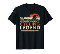 Mens Dad Husband Fireman Cycling Legend Firefighter Bike Cyclist T-Shirt