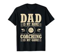 Mens Dad is My Name Coaching is My Game Vintage Pickleball T-Shirt