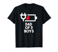 Mens Dad of 3 Boys Funny Daddy of Three Sons Father's Day T-Shirt