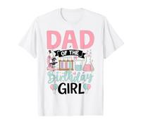 Mens Dad of The Birthday Girl Science Lab Value Graphic T-Shirt