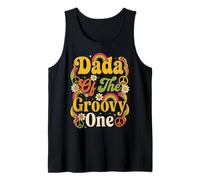 Mens Dada of The Groovy One Dad Father Tank Top