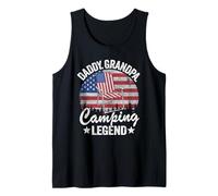 Mens Daddy Grandpa Camping Legend Dad American Flag Camping Tank Top