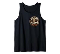 Mens Daddy Needs A Beer Funny Father Beer Lover Est 2024 Tank Top
