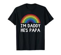Mens Daddy Papa Two Dads Gay Rainbow Pride LGBT Matching Fathers T-Shirt