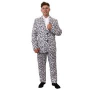 MENS DALMATIAN SUIT COSTUME DOG DALMATIAN FILM BOOK DAY PRINT TUXEDO FANCY DRESS