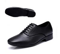 Mens Dance Shoes Leather Men Dance Shoes Sports Square Soft Latin Modern Waltz Sneakers(Indoor Stoma 2.5cm,39)