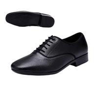 Mens Dance Shoes Leather Men Dance Shoes Sports Square Soft Latin Modern Waltz Sneakers(Outdoor Stoma 2.5cm,41)