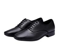 Men's Dance Shoes,Men Breathable Leather Ballroom,Dance Shoes for Men Lace Up,Men's Low-Heeled Dances Shoe,Indoor Dances Shoes,Black,Fold Resistance,for Salsa Tango Jazz