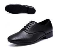 Men's Dance Shoes Men Standard Dance Shoe Ballroom Shoe Professional Genuine Leather Latin Dance Shoes Practice Competition(Punched Wool Bottom,39)