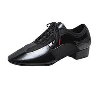 Men's Dance Shoes,Mens Low-Heeled Dances Shoe,Men's Ballroom Dance Shoesmen Breathable Leather Ballroom,Black,Breathable,3cm,Breathable,for Dance Practice Daily Wear