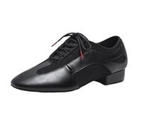 Men's Dance Shoes,Mens Low-Heeled Dances Shoe,Men's Ballroom Dance Shoesmen Breathable Leather Ballroom,Black,Breathable,3cm,Breathable,for Dance Practice Daily Wear